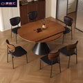 Vintage-inspired, upscale, extendable, foldable solid wood round table with a rotating turntable – a luxurious dining table and chairs set for your home