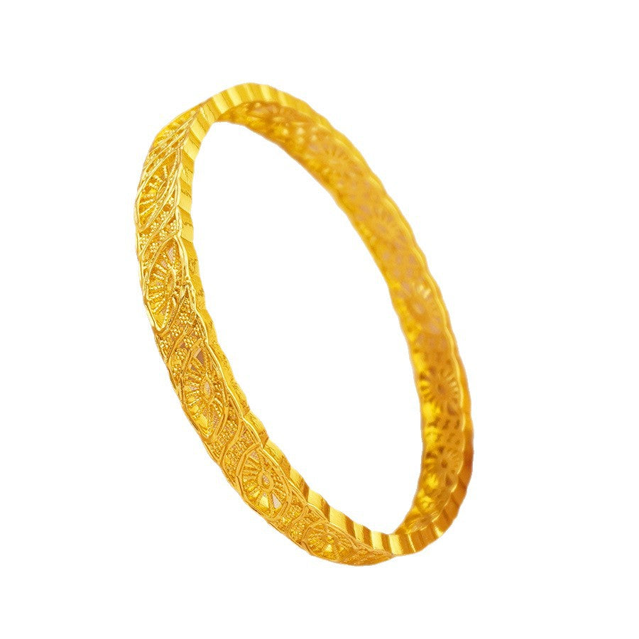 Wholesale 24k gold plated bangle bracelet - middle eastern dubai wedding nigerian women's bridal gold sand bangle jewelry wholesale