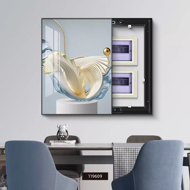 Light luxury vertical meter box decorative painting Modern simple distribution box Weak current box Electric switch box decoration blocking hanging painting