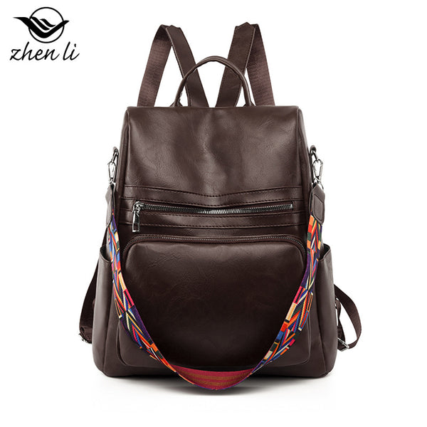 Zhenli backpack large capacity PU women tote bag large bags  new women bag wholesale