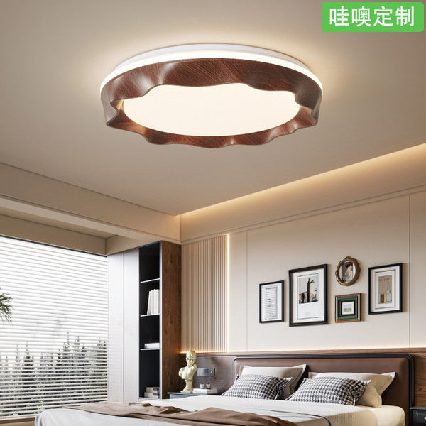 [Wow] French retro eye protection ceiling lamp, medieval wabi-sabi wind lamp, walnut color creative wave room lamp