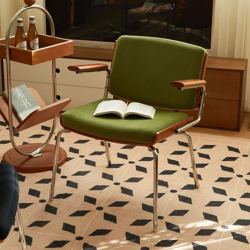 Designer vintage single balcony leisure chair nordic dining chair for home casual living room backrest armrest sofa chair