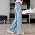 Girls' summer lightweight pants  new style: big girls' ice silk tencel jeans, middle school slim fit wide leg pants