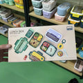 divided lunch box, rectangular plastic single-layer lunch box, microwaveable lunch box with handle, fresh-keeping box