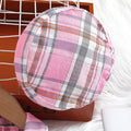 Spring & fallgirlplaidsuittwo-piece setk-style gray pink plaid lapel preppy style hat suit children's skirt