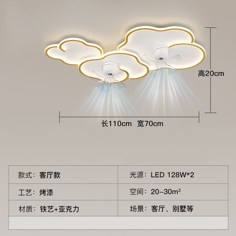 2025 new simple atmosphere living room light personalized design cloud fan ceiling light whole house combination lighting package