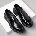 Genuine leather men's slip-on loafers - casual, soft sole, durable, versatile, trendy, and comfortable