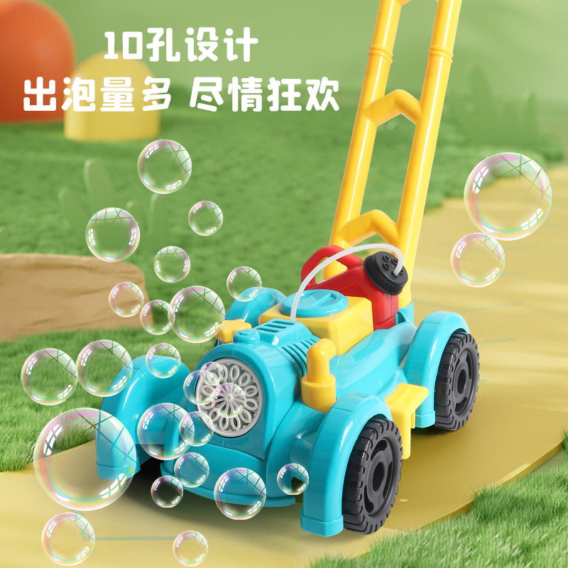 kids push tractor bubble machine fully automatic lighting outdoor garden cartoon boy bubble machine toy