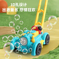 kids push tractor bubble machine fully automatic lighting outdoor garden cartoon boy bubble machine toy