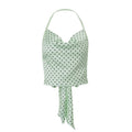 Ins european and american clothing  summernew arrivalfashionsexybackless polka dot haltereleganteasiest for matchshorttops