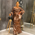 e-commerce  european and american style  autumn new arrival african plus size women's clothing hot diamond printingdress