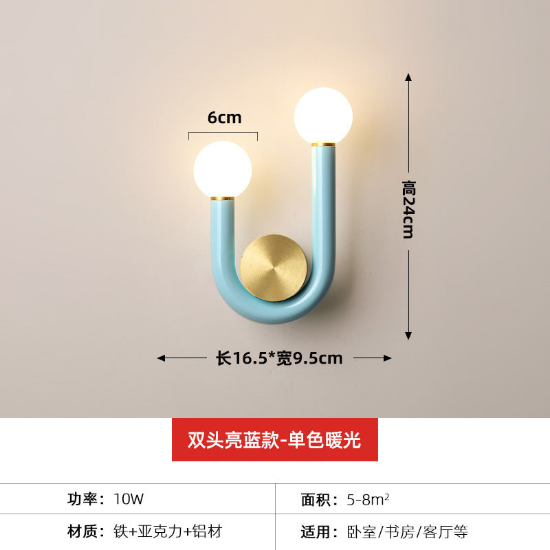 Simple storage Japanese-style creative aisle living room bedroom bedside bed and breakfast office decoration LED wall lamp