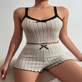 new arrival women's home elastic pajamas sexylace lace suspenders shorts ribbed pit strips fleece brushed