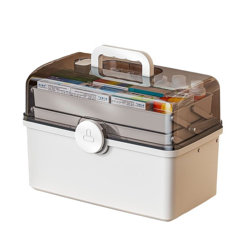Medicine box Household large-capacity medical box Standing medicine packing box Student dormitory Multi-layer sundries storage box