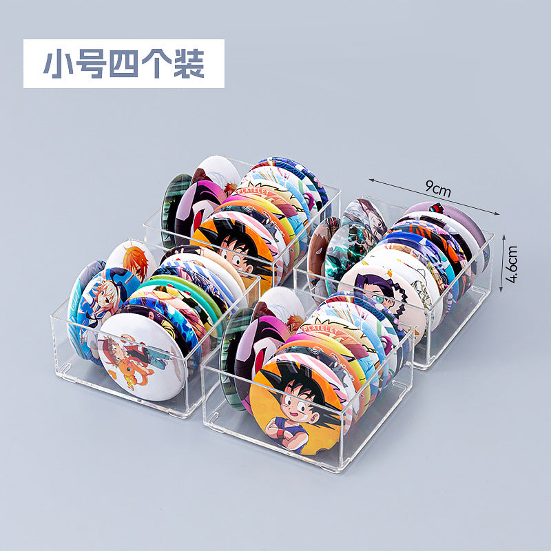 Desktop figure transparent storage box Multifunctional badge bar storage box Plastic peripheral drawer storage box