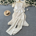 Korean style commute chic slim-fit tank top & wide-leg pants two-piece set - women's summer minimalist high-end elegant outfit