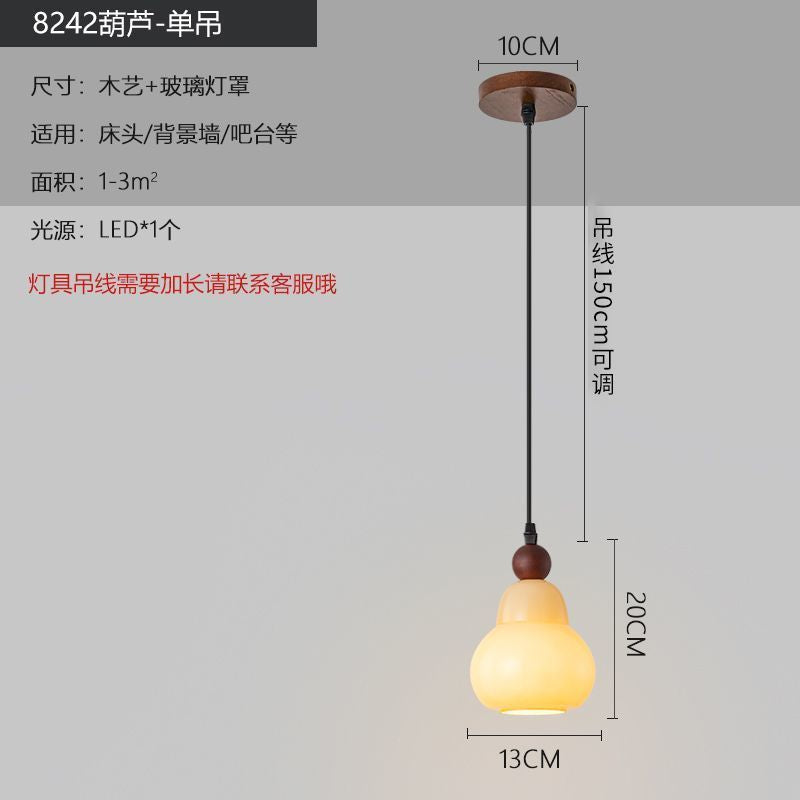 Medieval style lamps bedroom bedside small chandelier bedside table retro restaurant aisle new chinoiserie single head long hanging lamp