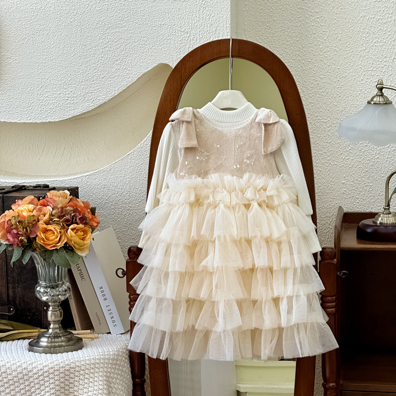 Girls' dress  autumn new collection baby formal dress lolita princess dress kids sequin tutu puffy skirt