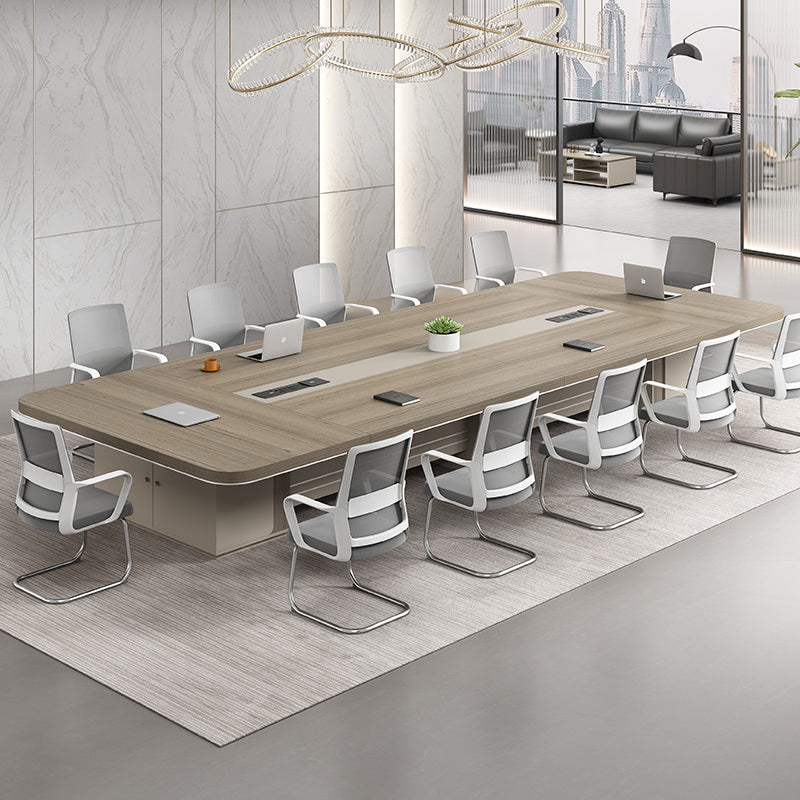 Conference table - long, minimalist rectangular design for meeting rooms, office furniture, suitable for small to large conference and negotiation settings - table and chair set