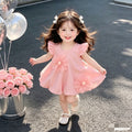 Girls' summer dress - stylish and trendy flutter sleeve princess dress for toddlers and babies - floral summer outfit