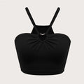 european and american women's clothing  fall/winter new collection: slim-fit, ultra-short, heart-shaped circle sleeveless tank top - versatile top