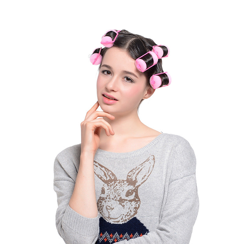 Cross-border hot-selling inner buckle sponge foam curling iron, lazy bangs curling hair artifact, fluffy sponge hair curl