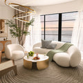 Beauty salon sofa, warm teddy velvet fabric, b&b, small apartment, creative arc-shaped clothing store, popular sofa