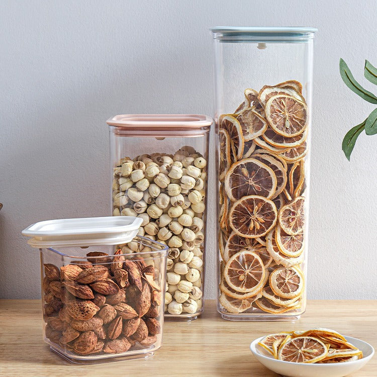 Food, snacks, grains, nuts, storage, sealed box, kitchen, living room, moisture-proof and dustproof, can be stacked with large storage tanks