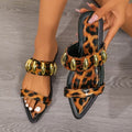 foreign trade  summer new women's pointed metal style snake pattern fashion comfortable flat slippers women's wholesale