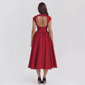 fall/winter new arrivals: european and american style cross-border women's fashion - elegant, sexy, backless, waist-cinching, slim-fit solid color dress