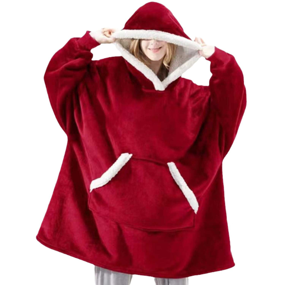 barcode pullover fleece pajamas heattech tv blanket outdoor cold-proof nightgown couple wear sweatshirt fleece heattech