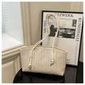 Woven commuter tote bag for women - new autumn 2025 collection: casual, minimalist, versatile shoulder bag/cosmetic bag