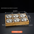 Creative nine-square grid tableware commercial hot pot restaurant barbecue restaurant beef vegetable platter bamboo tray divided grid dinner plate