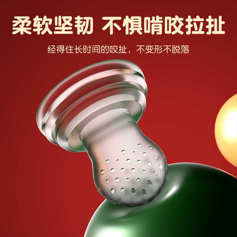 Baby fruit and vegetable bite music baby complementary food tooth glue deer fruit and vegetable pacifier children eat fruit silicone pacifier wholesale