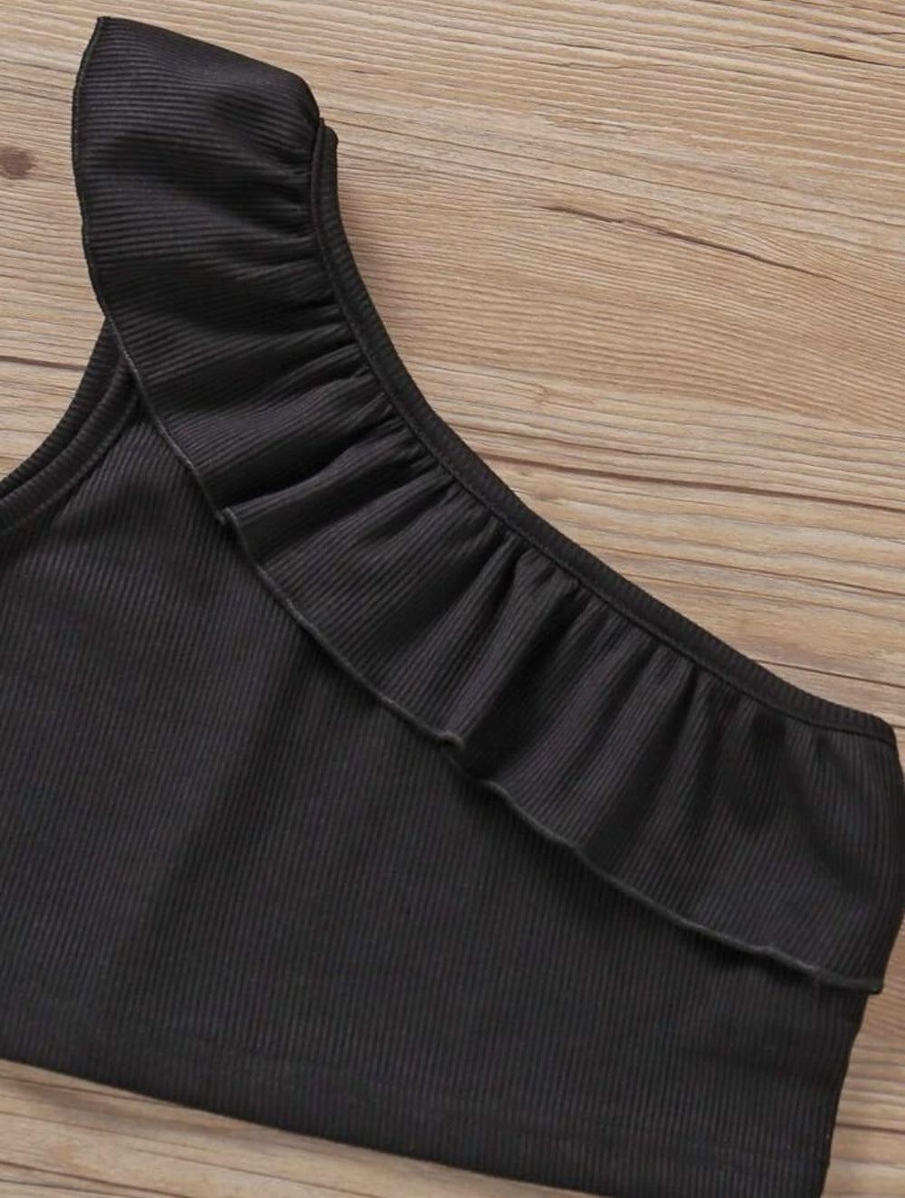 new arrival: european and american trendy baby girl's summer ruffle one-shoulder pleated lightweight one-piece tank top for infants and toddlers