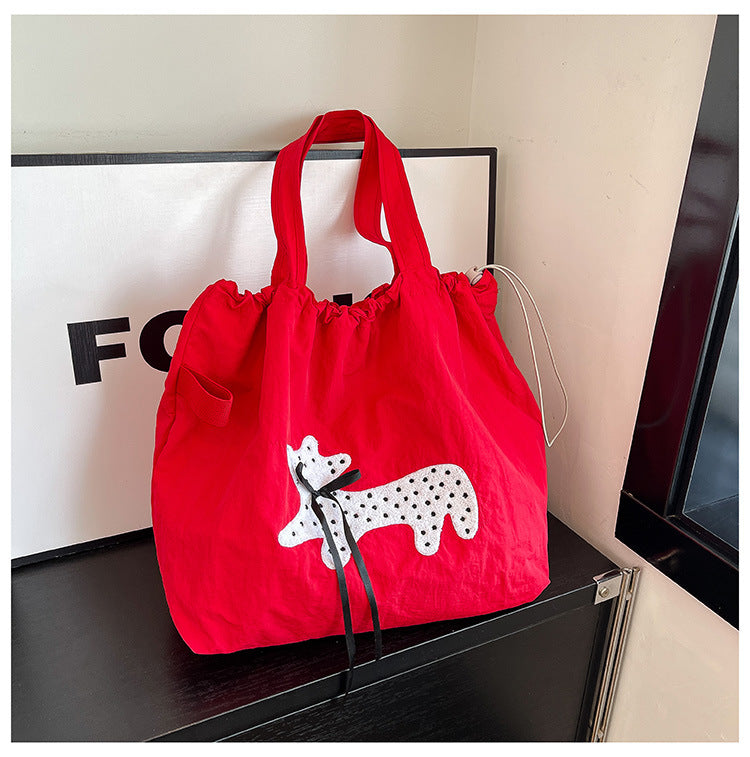 Cross-border large bag women's 2025 new popular light student class commuting shoulder bag large capacity tote bag