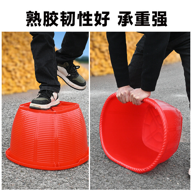 Plastic basket anti-bamboo weaving pick grain fruit agricultural rice corn basket thickened storage wedding basket