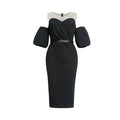 Plus size women's fashion: european & american style african-inspired dress - puff sleeve, off-the-shoulder, sexy bodycon midi dress with belt