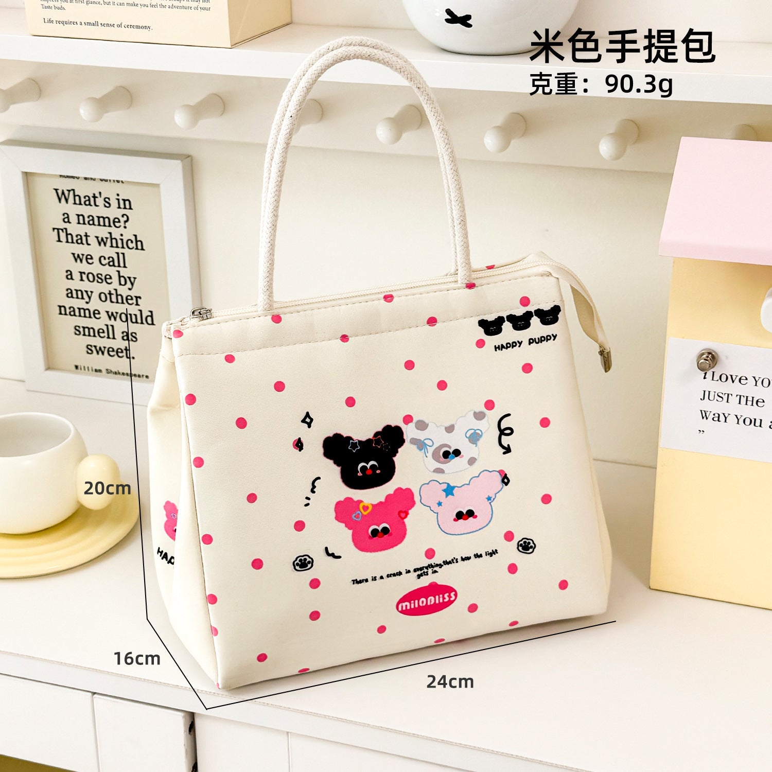 High-value cute lunch box bag Office workers and students carry aluminum foil thermal insulation lunch box bag Portable large-capacity portable bag