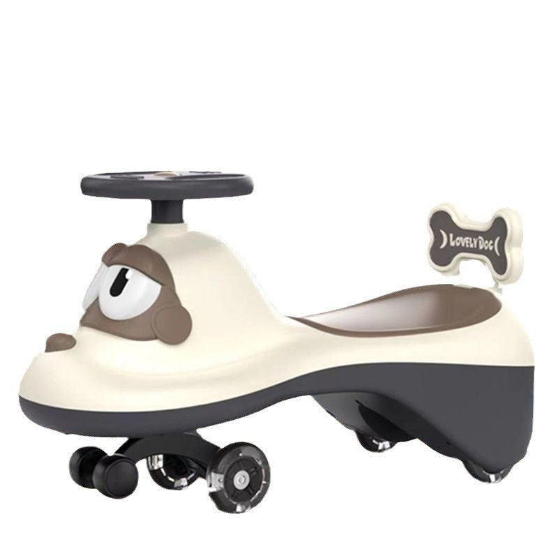 Kids' twist and go ride-on car - ages 1-3, suitable for boys and girls, adult accommodated, silent wheels, anti-tip design, wobble ride-on toy car