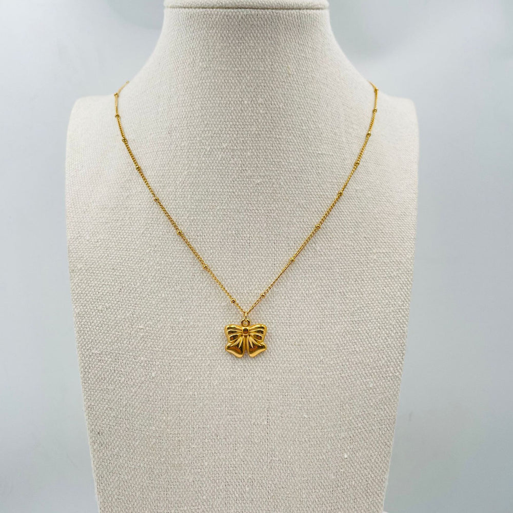 European and american new arrival: high-end bowknot necklace - women's fashionable, minimalist, and unique gold clavicle chain - stylish and versatile necklace
