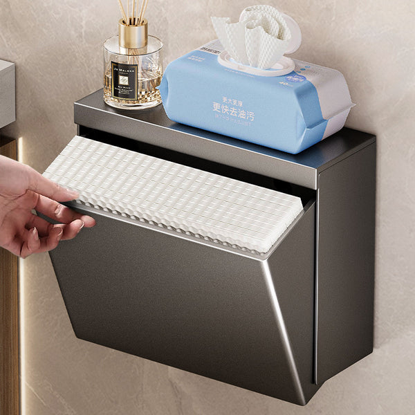 Toilet tissue box No punching toilet straw paper paper towel holder Wall hanging gun Grey toilet carton Toilet paper rack