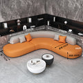 Business negotiation curved sofa hotel lobby office reception area light luxury l-shaped corner sofa