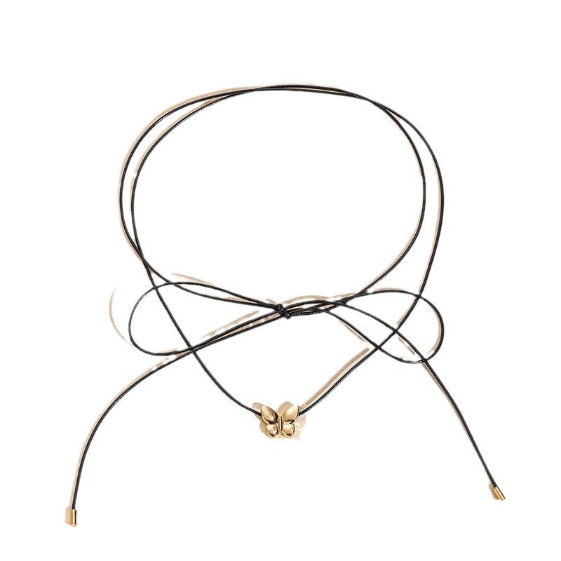 European and american cross-border jewelry: unique rope chain heart pendant, niche star butterfly necklace, diamond-studded cross pendant necklace for women