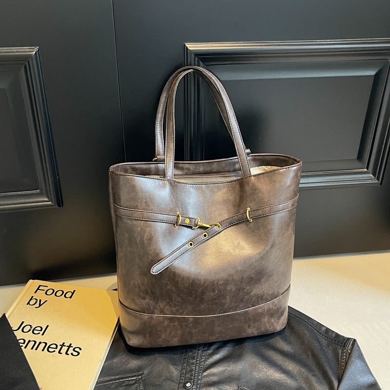 Retro backpack bag women's 2025 new fashion niche commuter tote bag versatile large-capacity shoulder bag