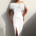 cross-border new spring/summer european and american style women's camisole feather dress - banquet, slim-fit, elegant, figure-flattering, sleeveless evening gown