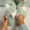 Autumn winternew arrival indoor and outdoor fur slippers cross thick sole fur slippers women's pearl rhinestone soft bottomfor home cotton slippers