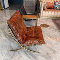 Vintage-style living room leisure chair, hand-hammered wrought iron single armchair, designer high-end retro single sofa chair
