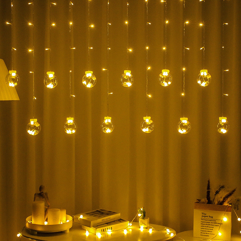 Internet celebrity led wish ball lights flashing curtain lights background arrangement girl romantic window decoration lights christmas lights