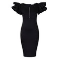 D575 cross-border independent station fashion summer women's beaded ruffle sleeve bodycon party dress african dress